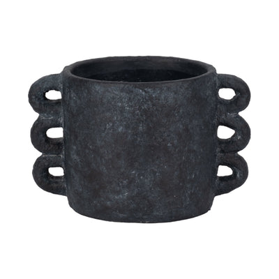 10" Arch Handle Planter, Black - Al Rugaib Furniture