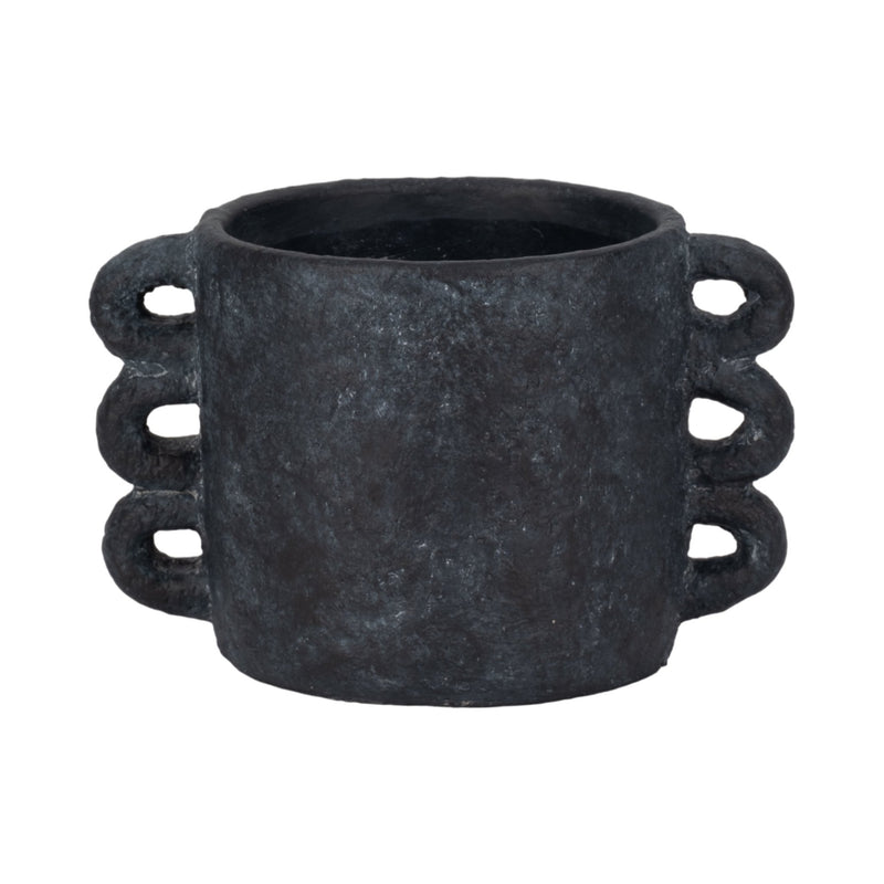10" Arch Handle Planter, Black - Al Rugaib Furniture