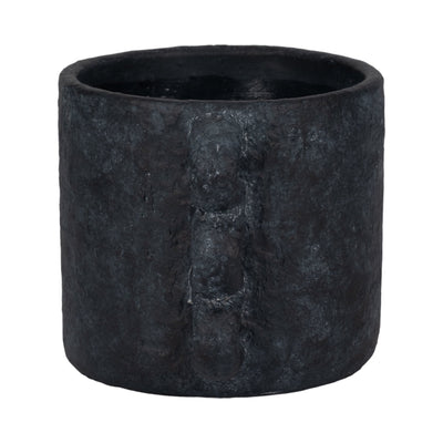 10" Arch Handle Planter, Black - Al Rugaib Furniture