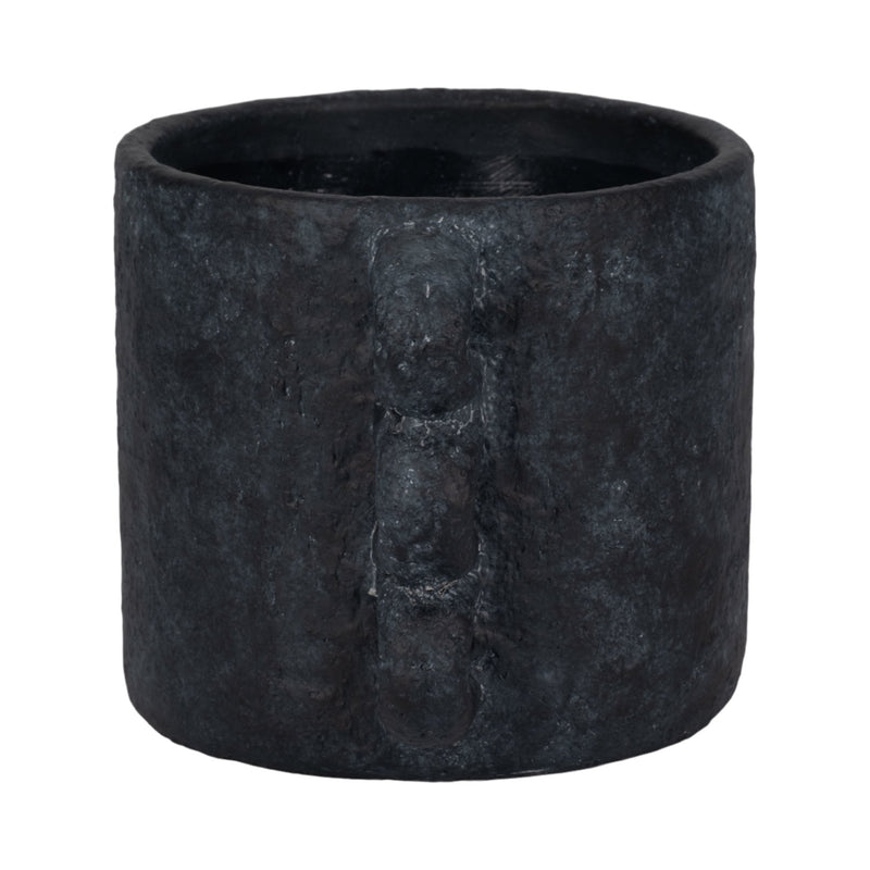 10" Arch Handle Planter, Black - Al Rugaib Furniture