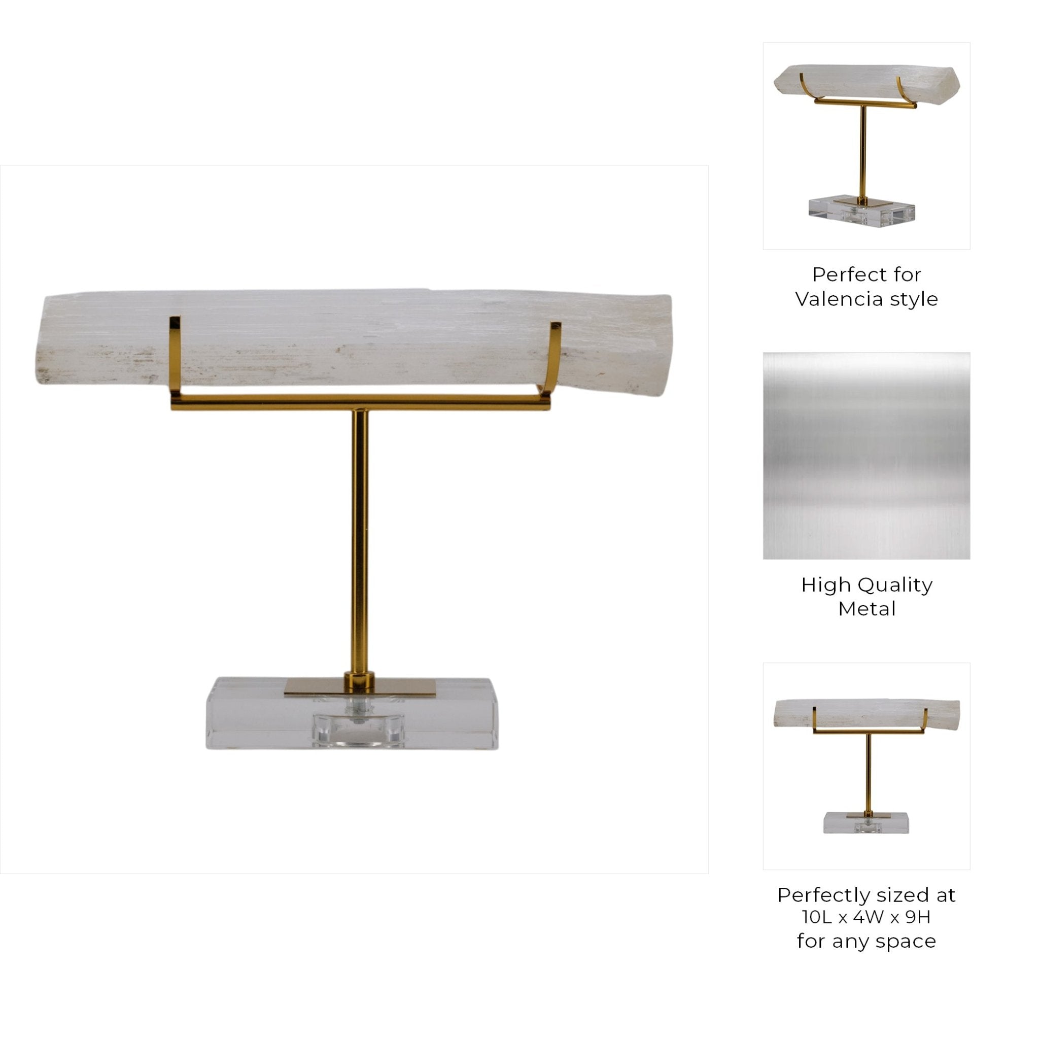 10" Artemis Small Selenite Stone Log Statuary Table Decors| Sagebrook Home
