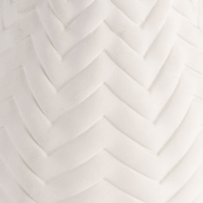 10" Chevron Vase, White - Al Rugaib Furniture