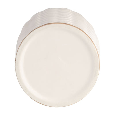 10" Chevron Vase, White - Al Rugaib Furniture