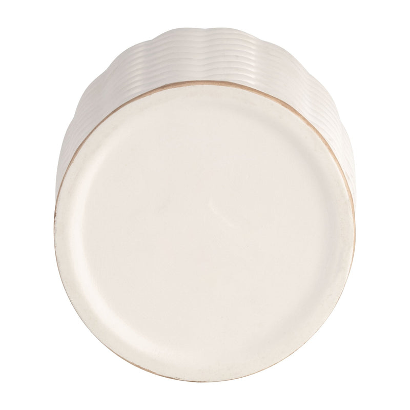 10" Chevron Vase, White - Al Rugaib Furniture