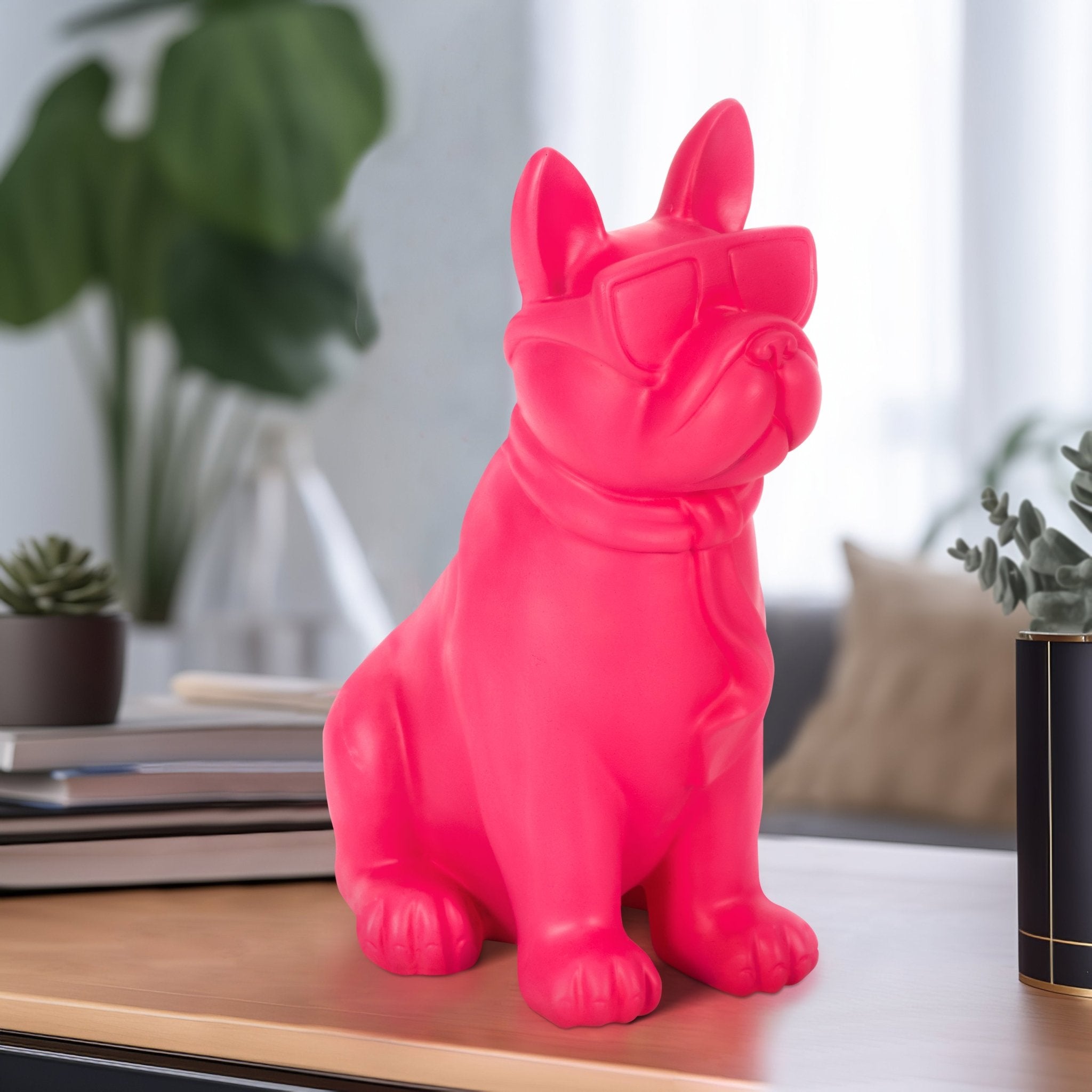 10" Cool Shades Boston Terrier, Pink Table Decors| Sagebrook Home