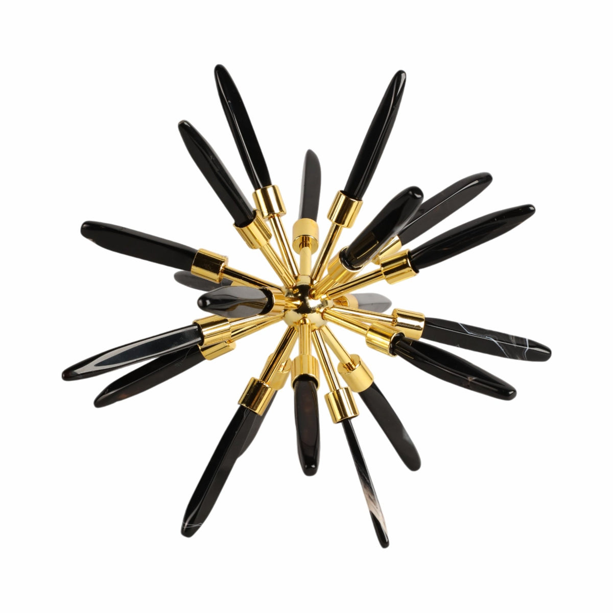 10" Fiona Large Black Stone Starburst Statuary Kd Table Decors| Sagebrook Home