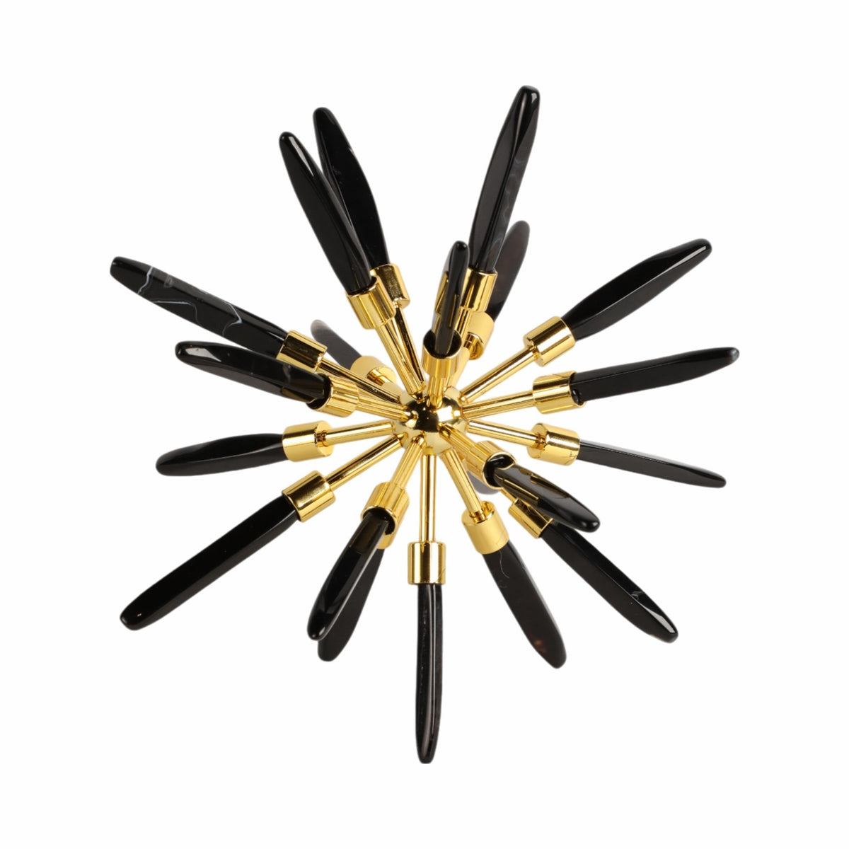 10" Fiona Large Black Stone Starburst Statuary Kd Table Decors| Sagebrook Home