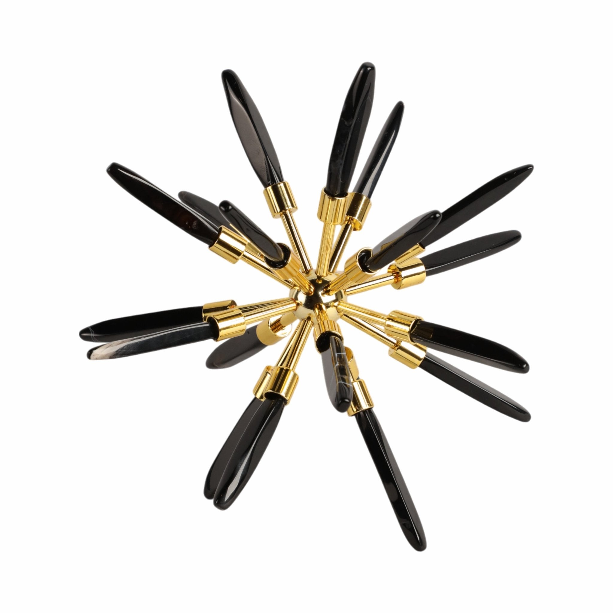 10" Fiona Large Black Stone Starburst Statuary Kd Table Decors| Sagebrook Home