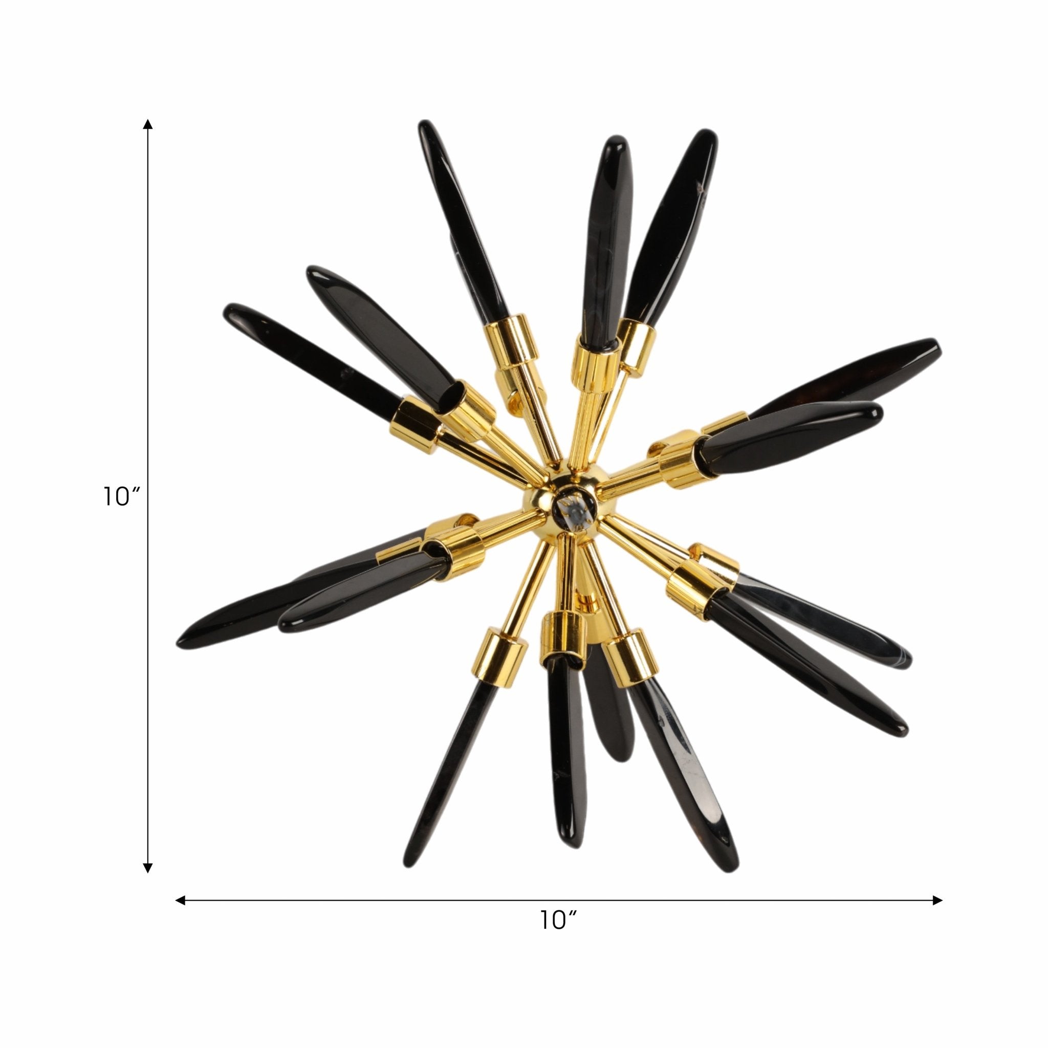 10" Fiona Large Black Stone Starburst Statuary Kd Table Decors| Sagebrook Home