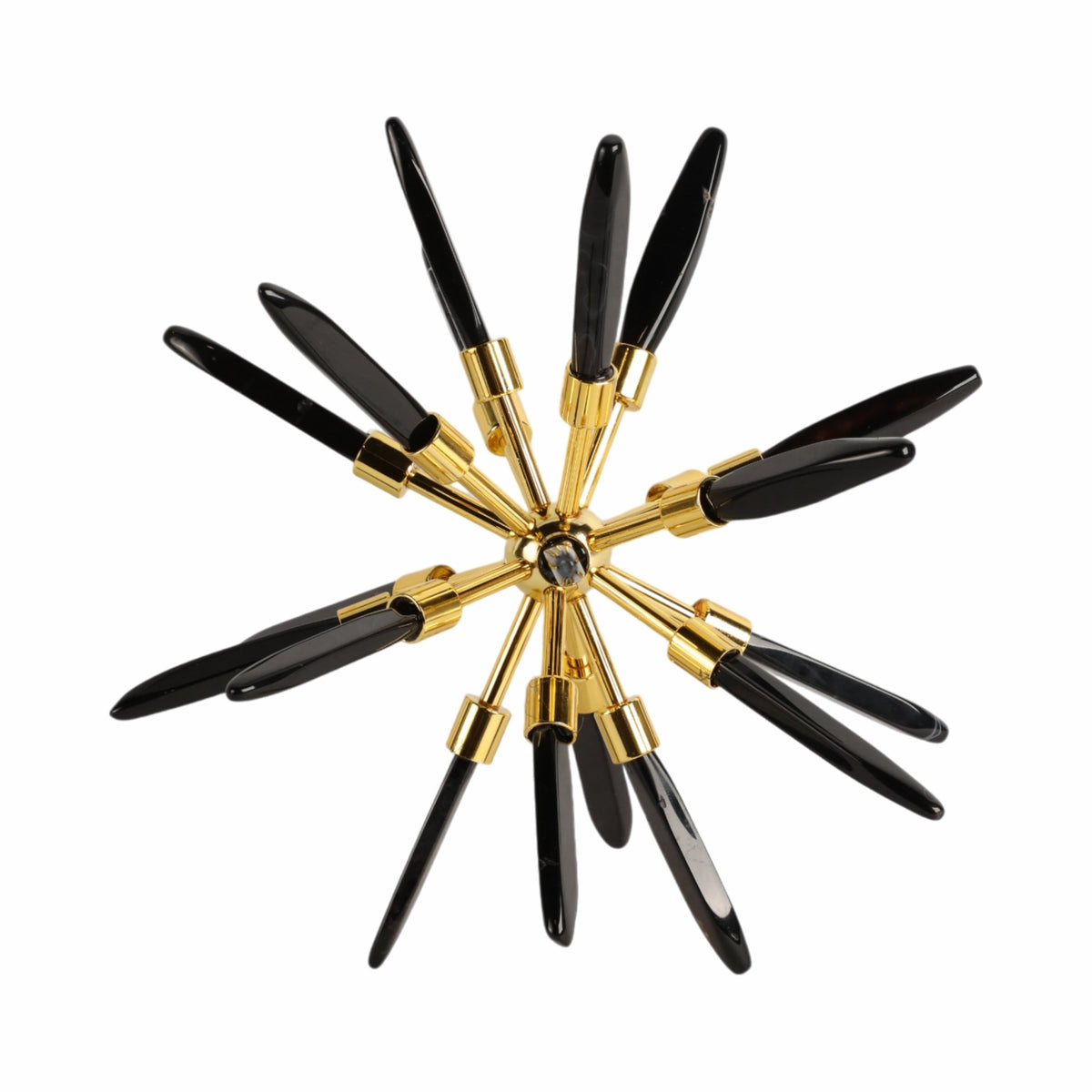 10" Fiona Large Black Stone Starburst Statuary Kd Table Decors| Sagebrook Home