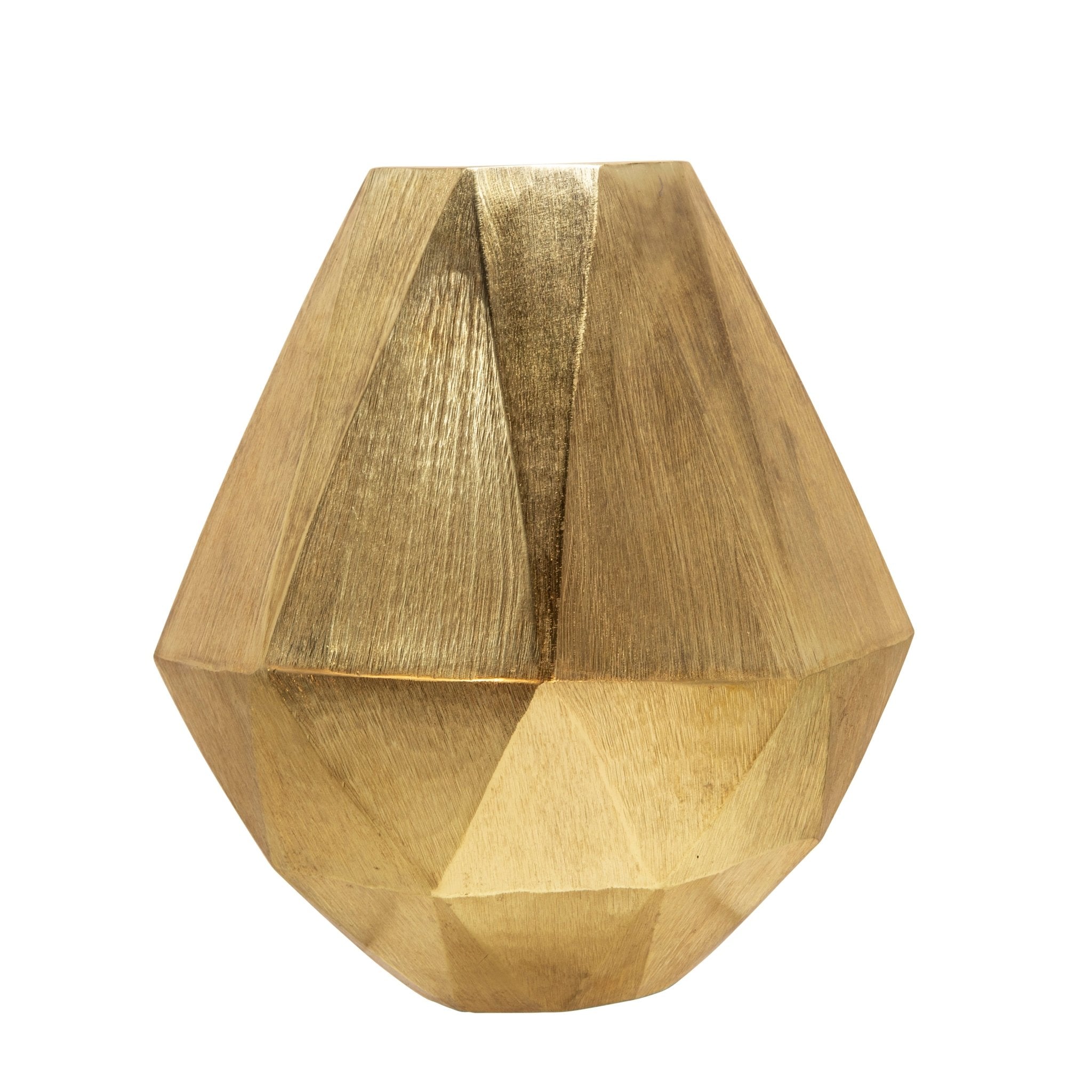 10" GEOMETRIC DECO VASE, GOLD Vases and Jars| Sagebrook Home