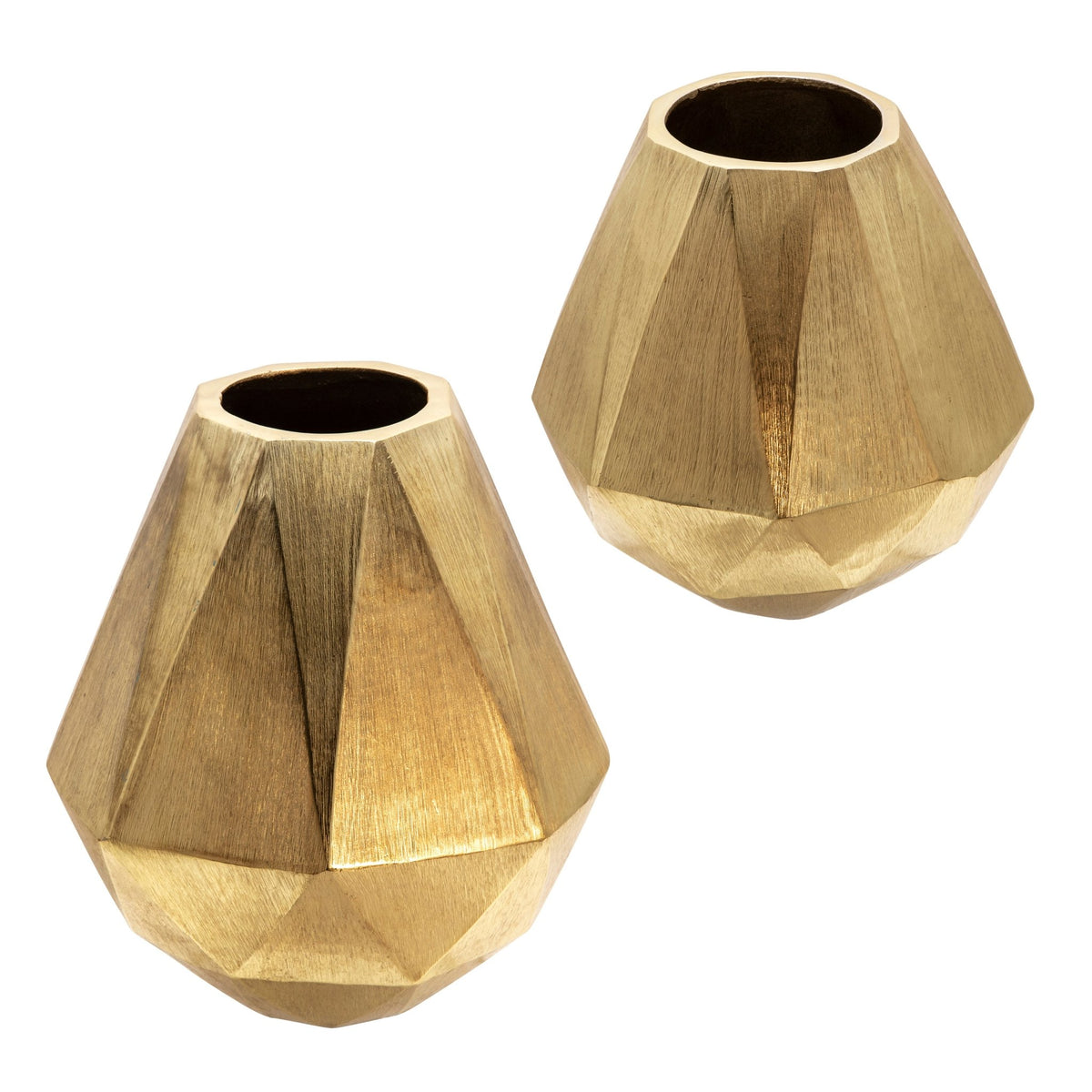 10" GEOMETRIC DECO VASE, GOLD Vases and Jars| Sagebrook Home