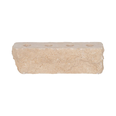 10" Live Edge Travertine 4 - taper Candle Holder, Ta - Al Rugaib Furniture