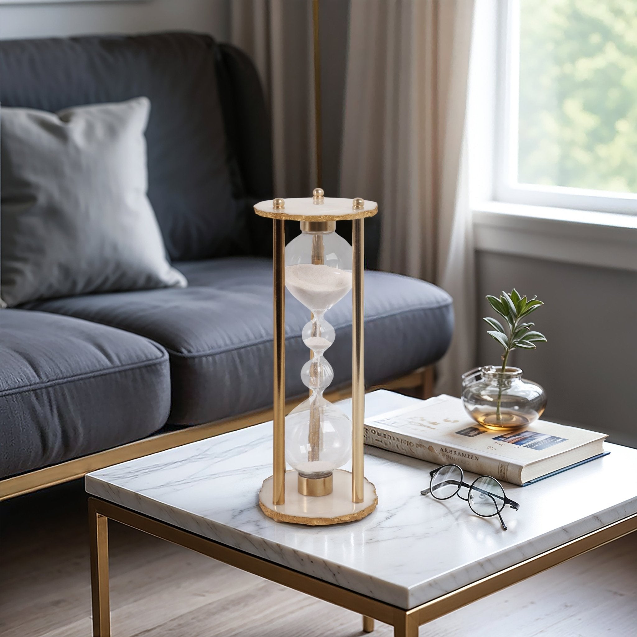 10" Madison Resin Hourglass Table Decors| Sagebrook Home