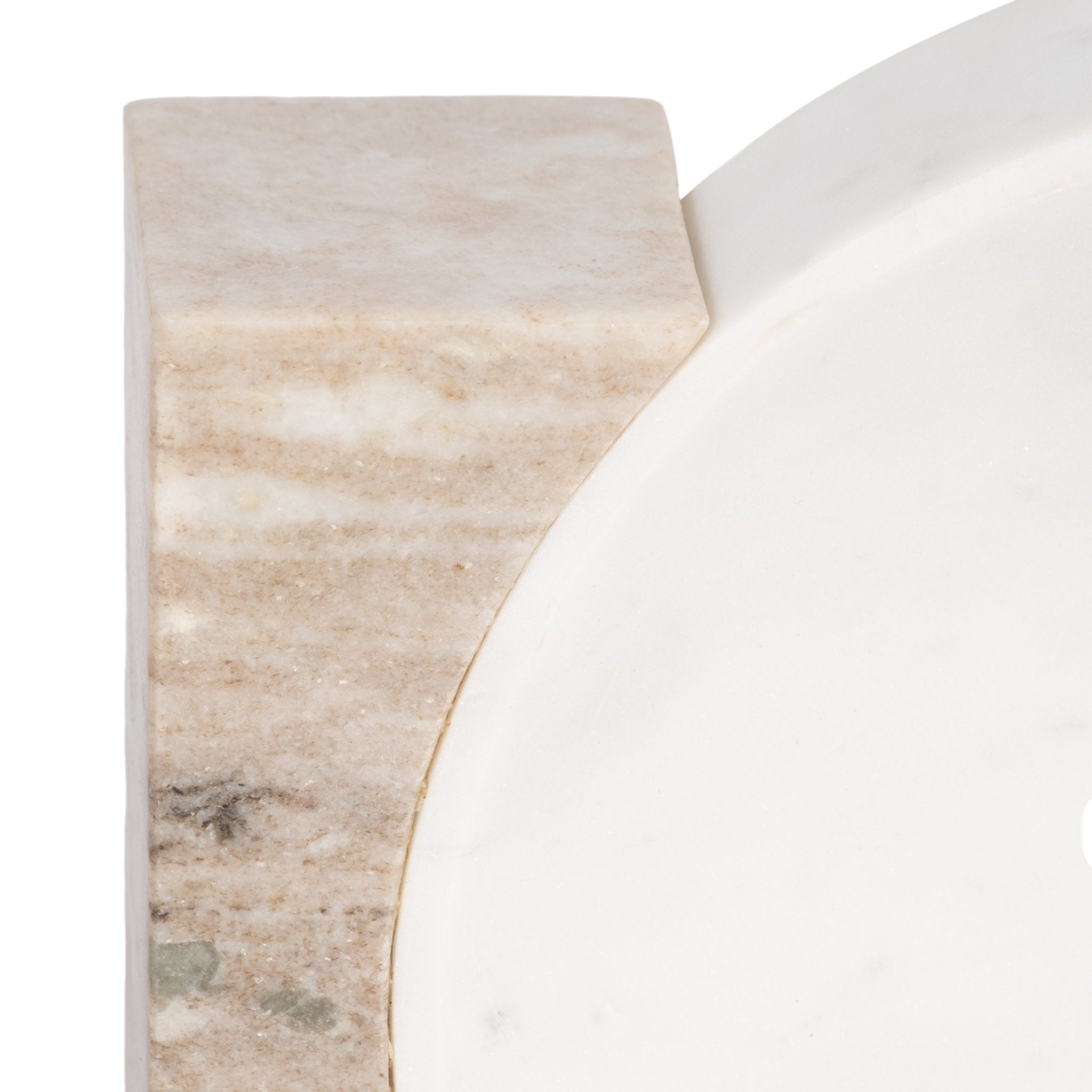 10" Marble Bowl With Onyx Marble Sides, White/tan Table Decors| Sagebrook Home