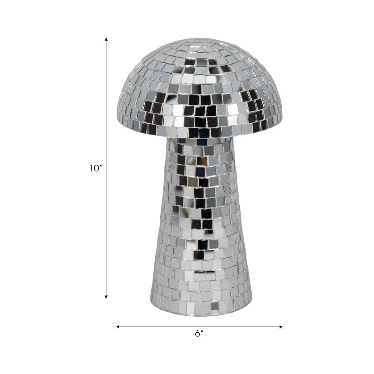 10" Mosaic Mushroom, Silver Table Decors| Sagebrook Home
