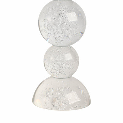 10" MULTI BUBBLE CRYSTAL CANDLE HOLDER W/ TAPER, C - Al Rugaib Furniture