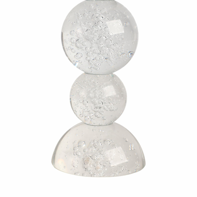10" MULTI BUBBLE CRYSTAL CANDLE HOLDER W/ TAPER, C - Al Rugaib Furniture