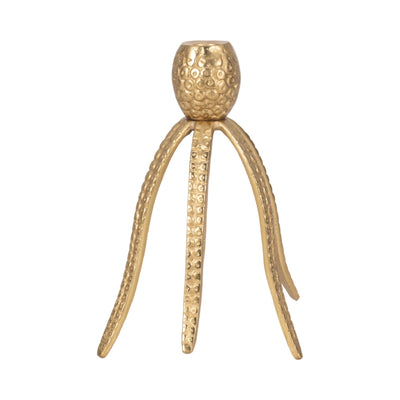 10" Octopus Taper Candle Holder, Gold - Al Rugaib Furniture