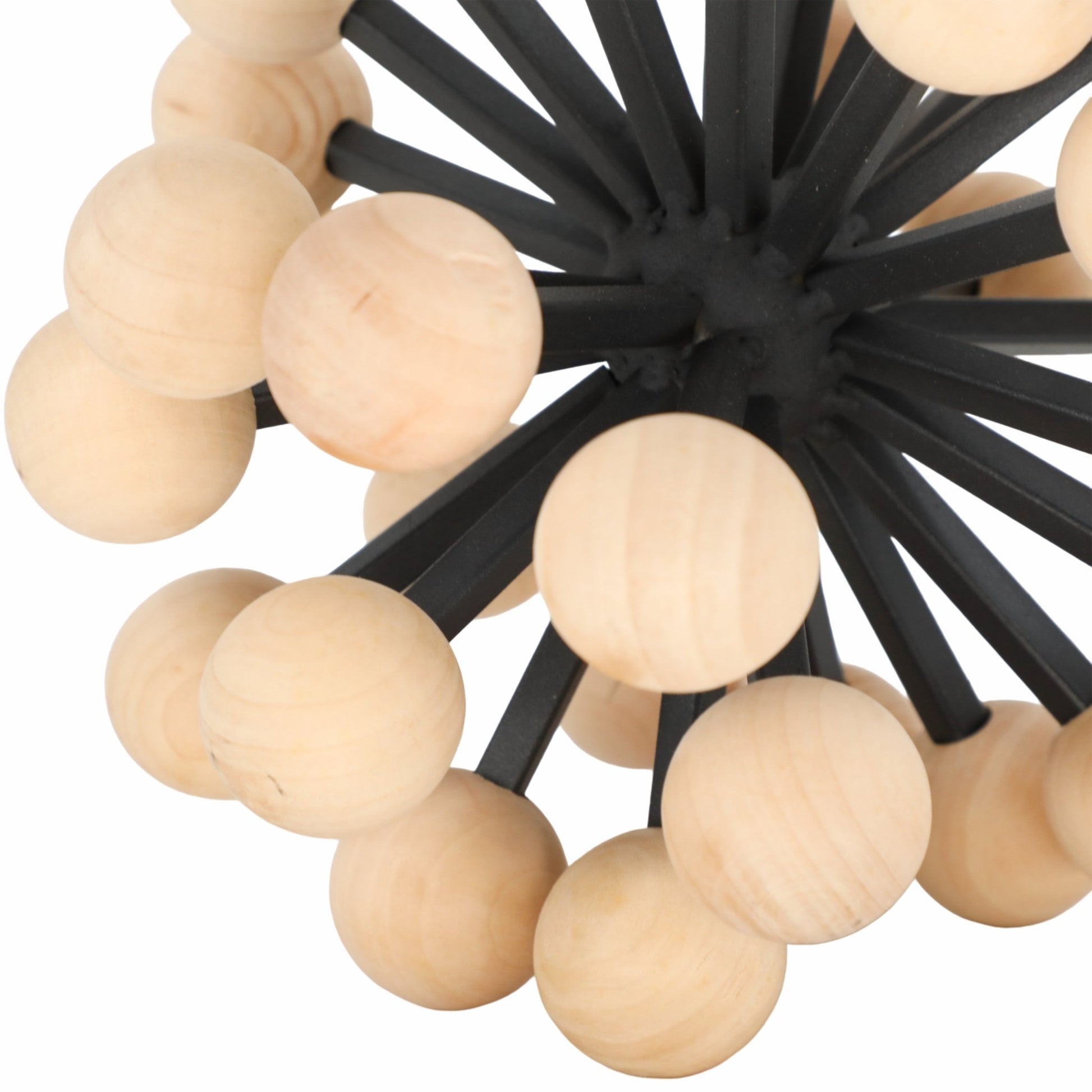 10" Orb With Wooden Knobs, Black/natural Table Decors| Sagebrook Home