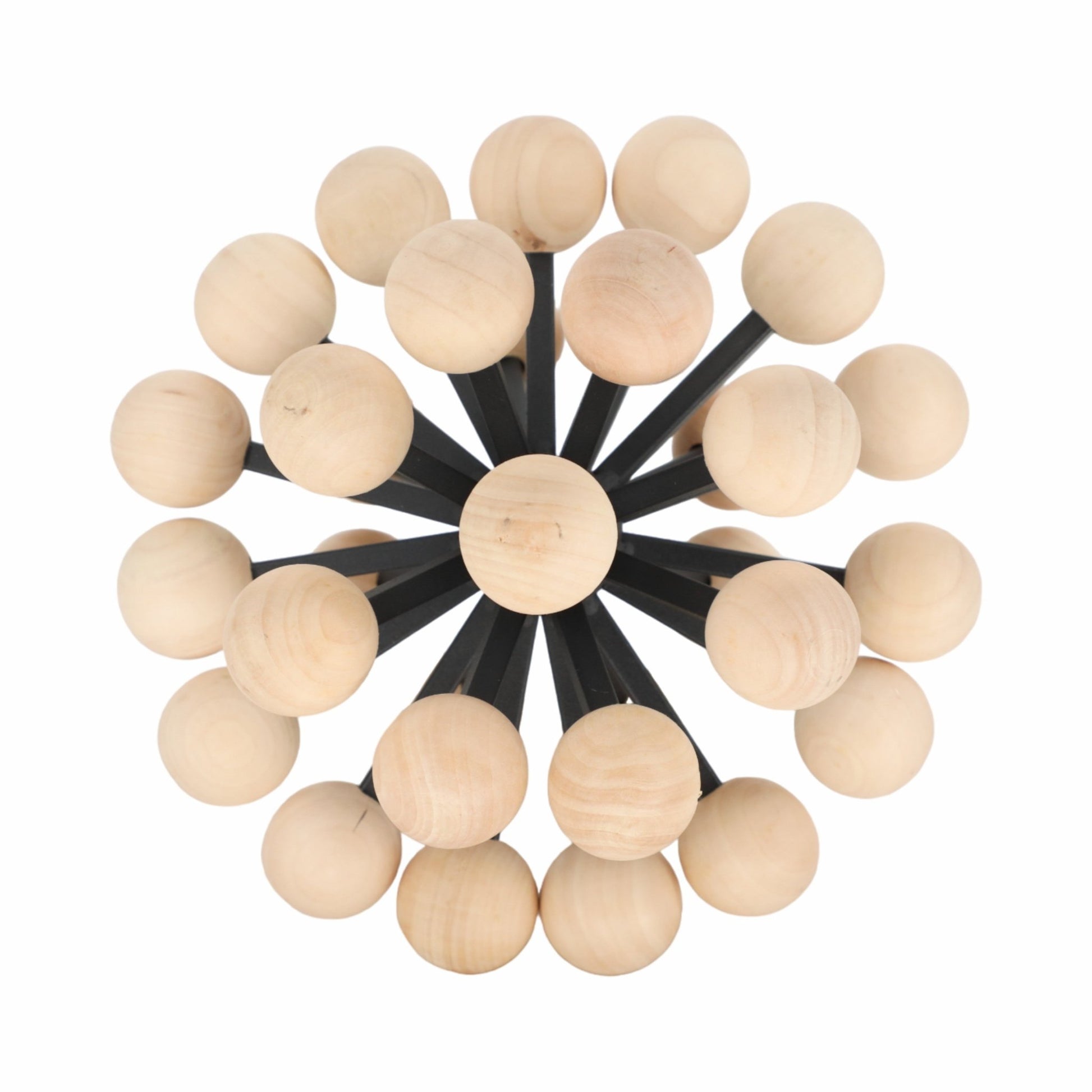 10" Orb With Wooden Knobs, Black/natural Table Decors| Sagebrook Home