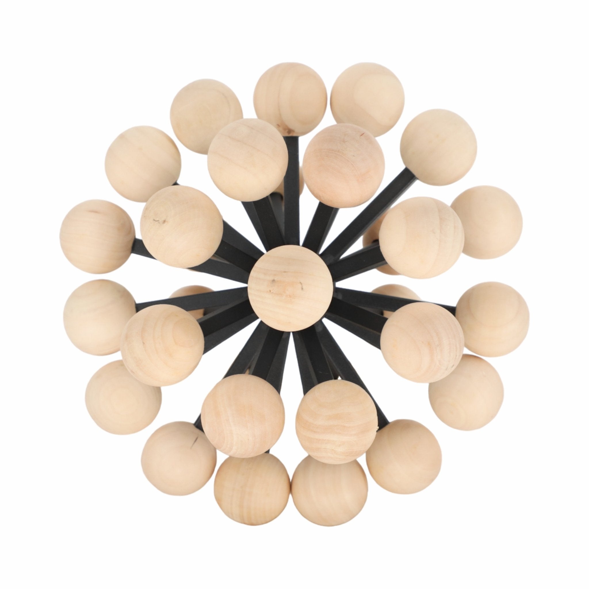 10" Orb With Wooden Knobs, Black/natural Table Decors| Sagebrook Home
