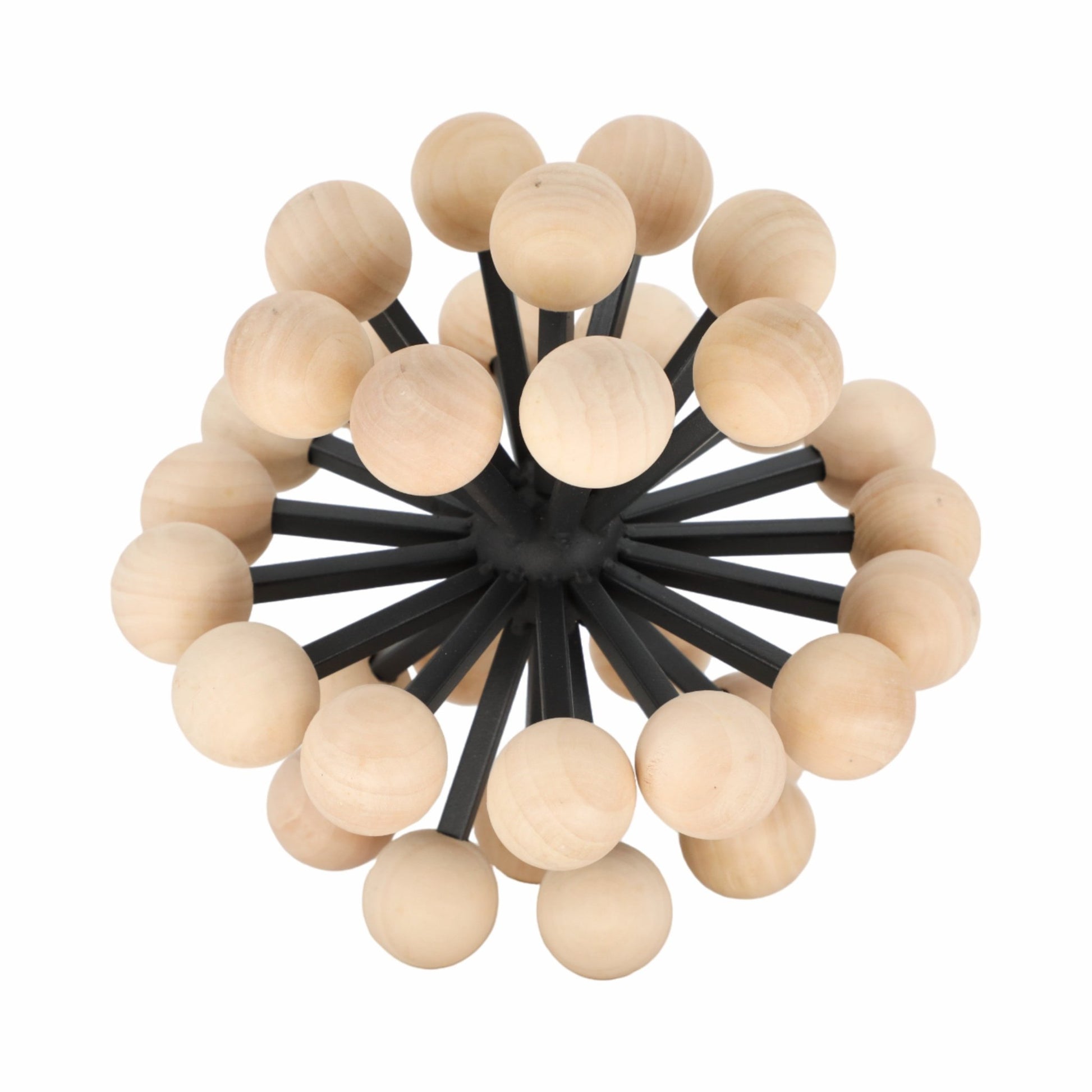 10" Orb With Wooden Knobs, Black/natural Table Decors| Sagebrook Home