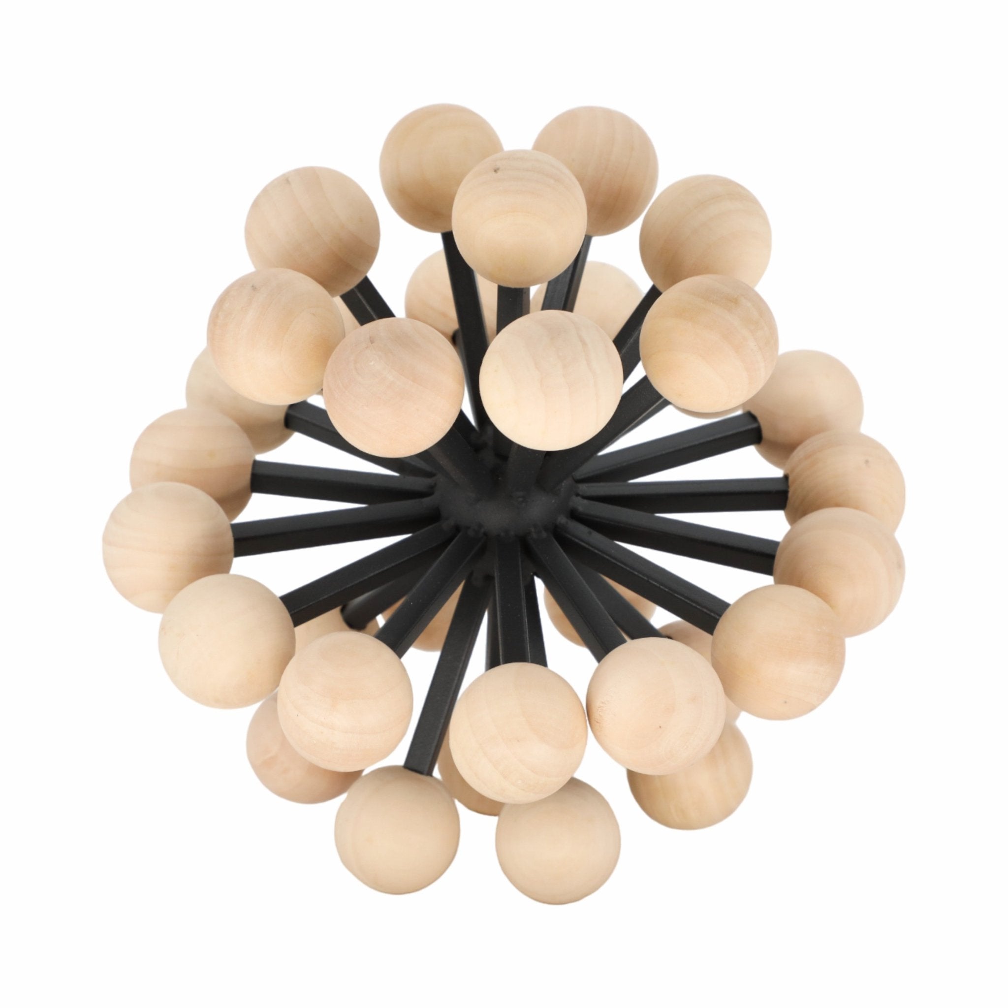 10" Orb With Wooden Knobs, Black/natural Table Decors| Sagebrook Home
