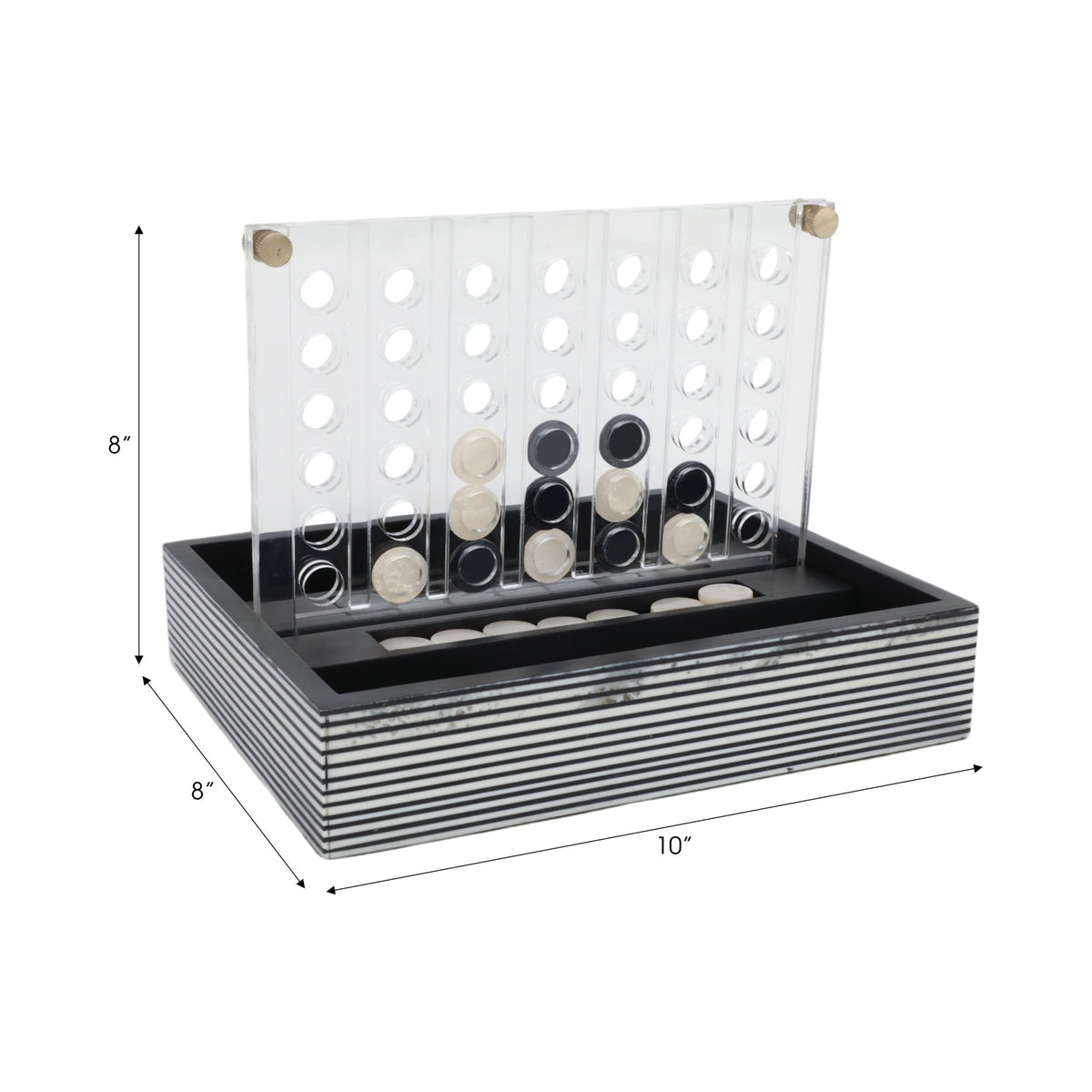 10" OXFORD BLACK AND WHITE 4-IN-A-ROW GAME Table Decors| Sagebrook Home