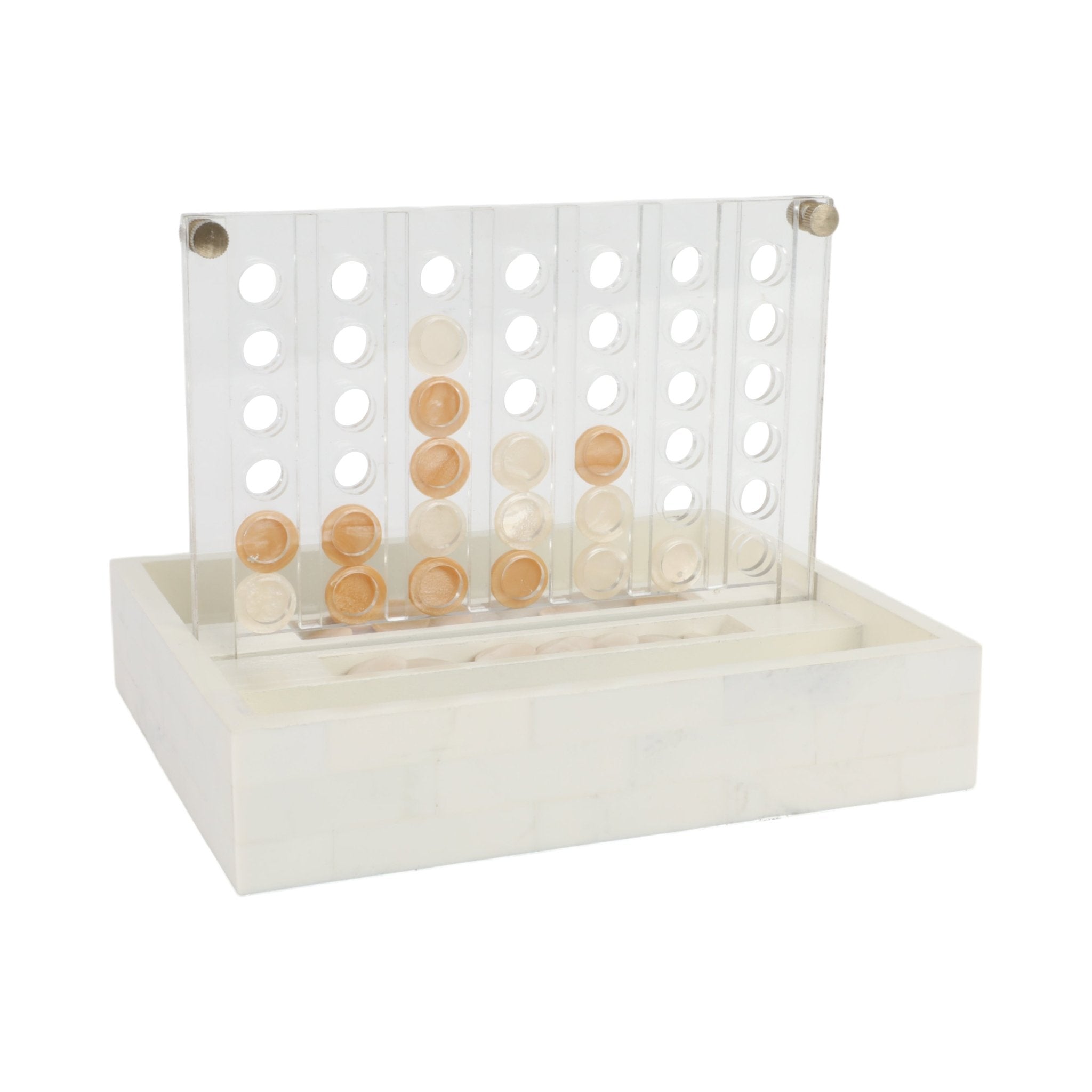 10" OXFORD CREAM 4-IN-A-ROW GAME Table Decors| Sagebrook Home
