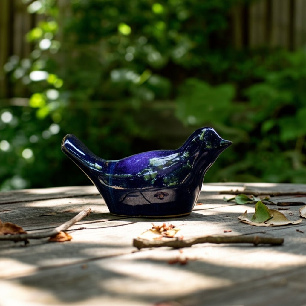 10" Reactive Finish Bird, Blue Planter| Sagebrook Home