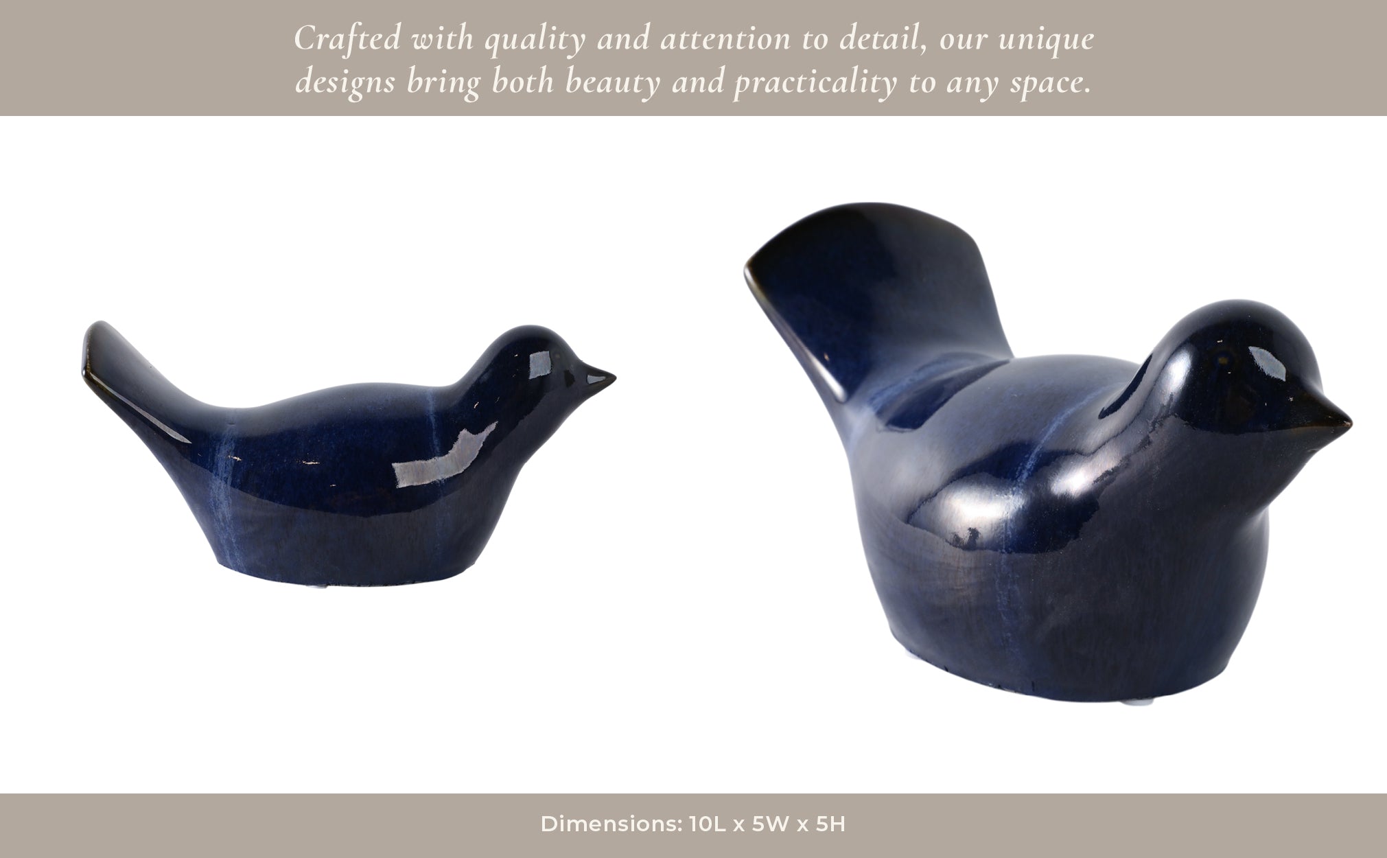 10" Reactive Finish Bird, Blue Planter| Sagebrook Home