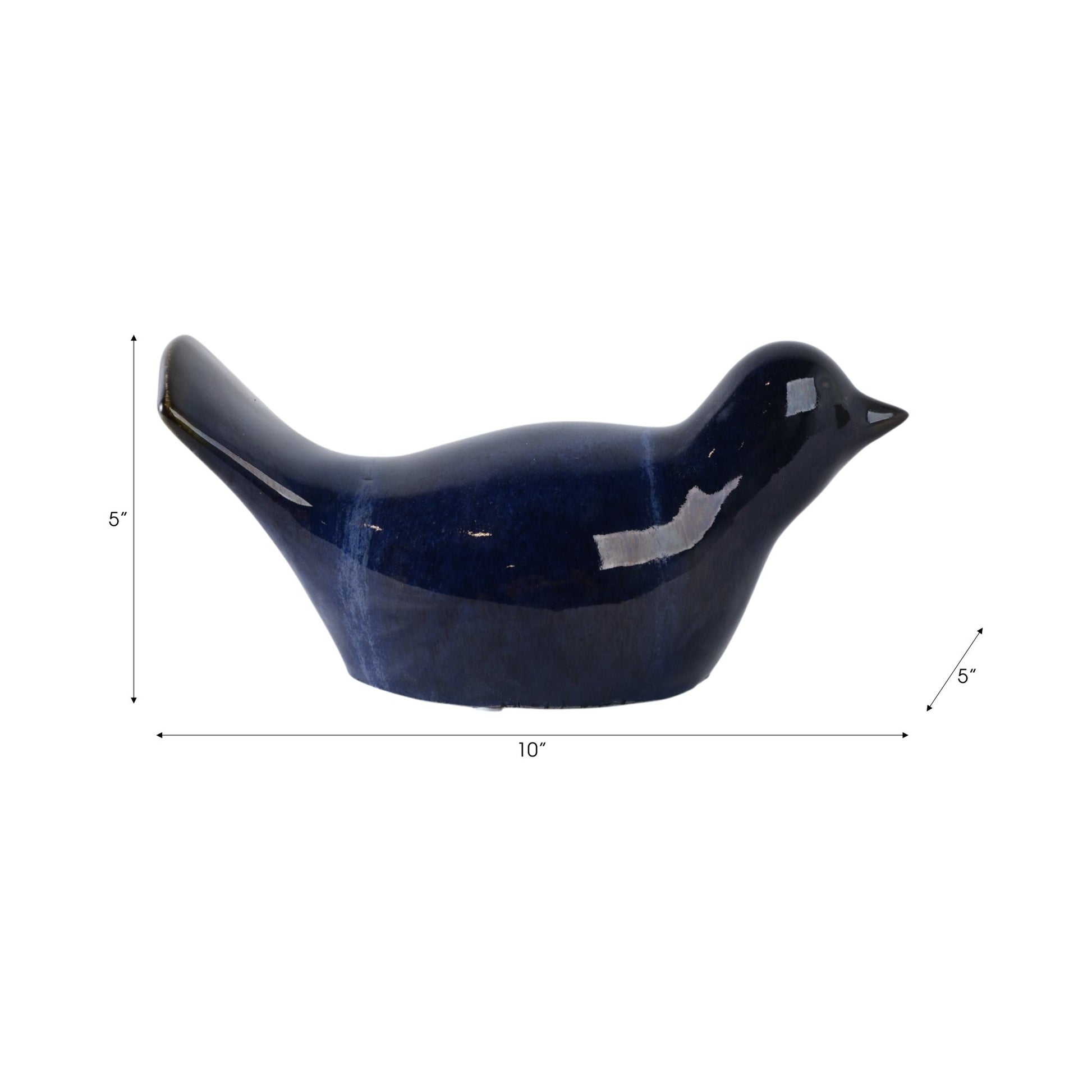 10" Reactive Finish Bird, Blue Planter| Sagebrook Home