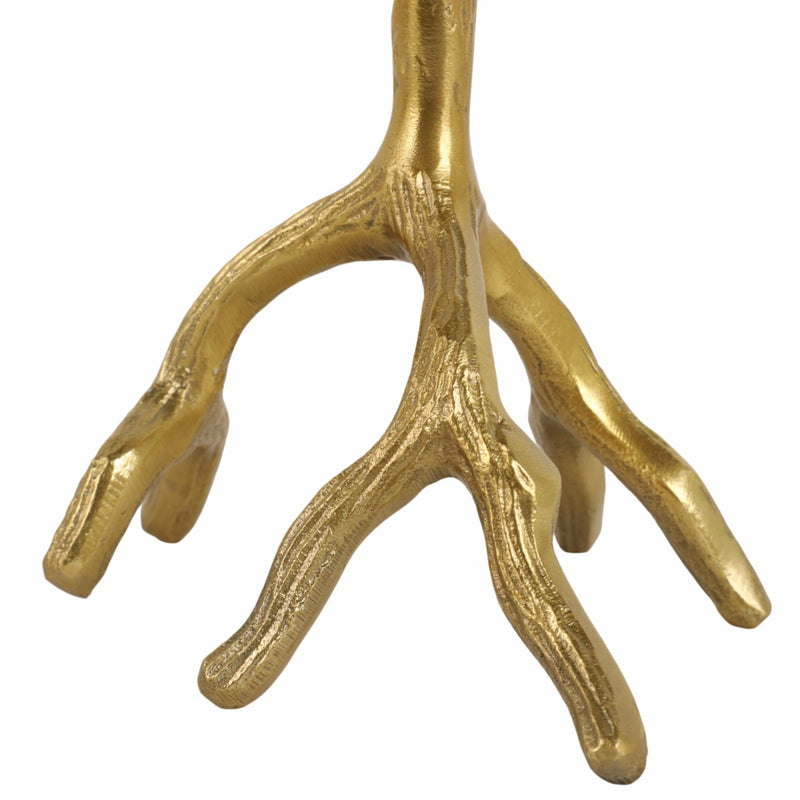 10" Roots Pillar & Taper Candle Holder, Gold - Al Rugaib Furniture