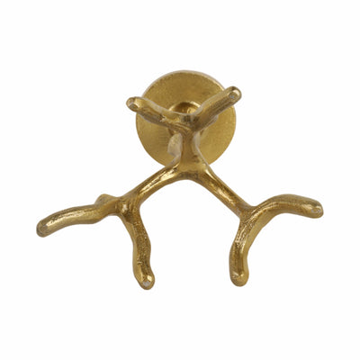 10" Roots Pillar & Taper Candle Holder, Gold - Al Rugaib Furniture