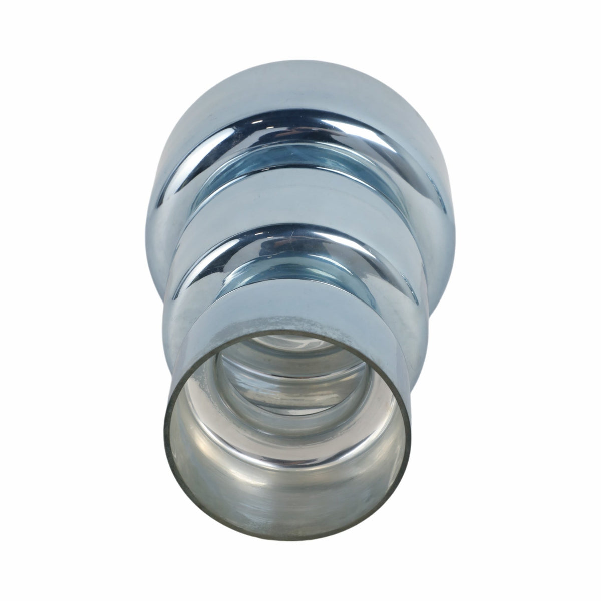 10" Stacked Cylinder Glass Vase, Blue Silver Vases and Jars| Sagebrook Home