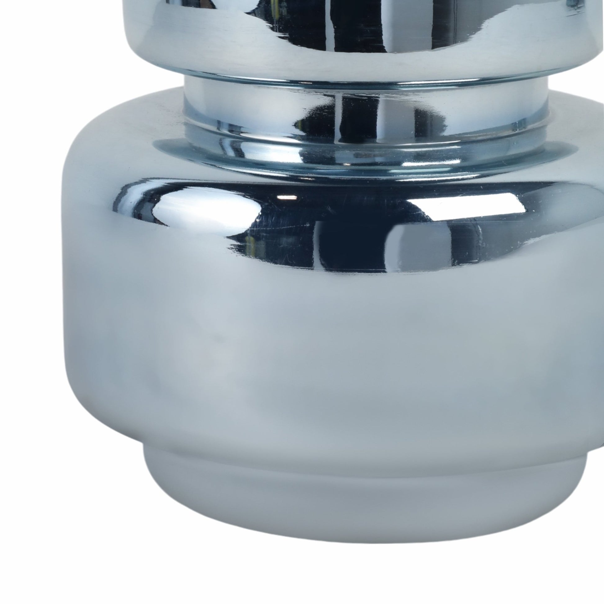 10" Stacked Cylinder Glass Vase, Blue Silver Vases and Jars| Sagebrook Home