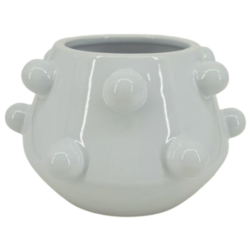 10" Tapered Bubble Planter, White - Al Rugaib Furniture