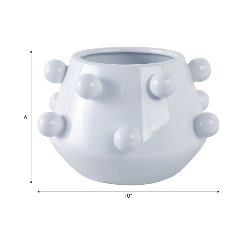 10" Tapered Bubble Planter, White - Al Rugaib Furniture