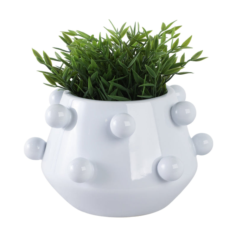 10" Tapered Bubble Planter, White - Al Rugaib Furniture