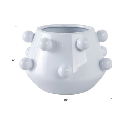 10" Tapered Bubble Planter, White - Al Rugaib Furniture