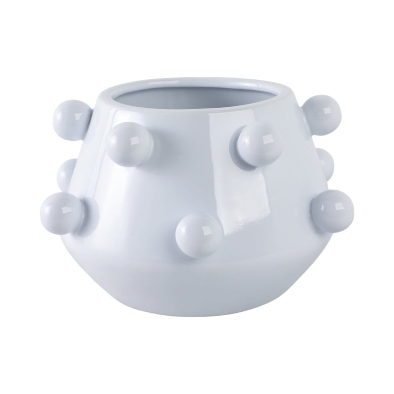 10" Tapered Bubble Planter, White - Al Rugaib Furniture