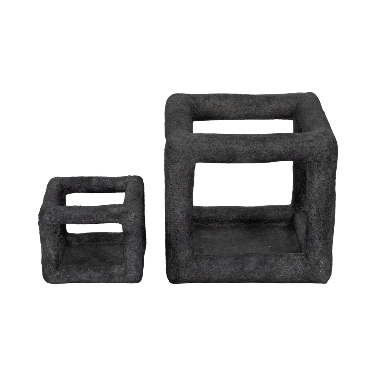 10" Textured Open Square Object, Black Table Decors| Sagebrook Home
