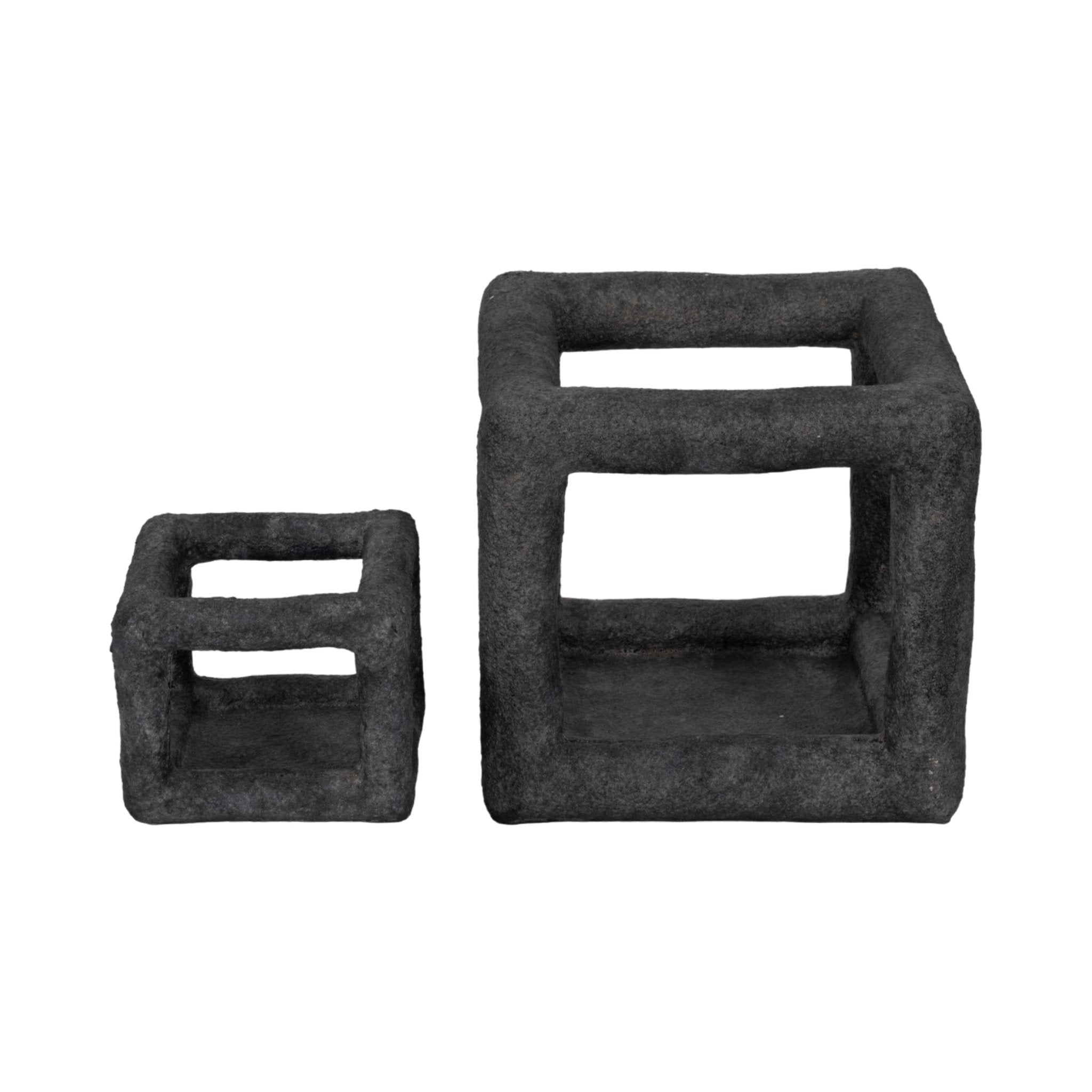 10" Textured Open Square Object, Black Table Decors| Sagebrook Home