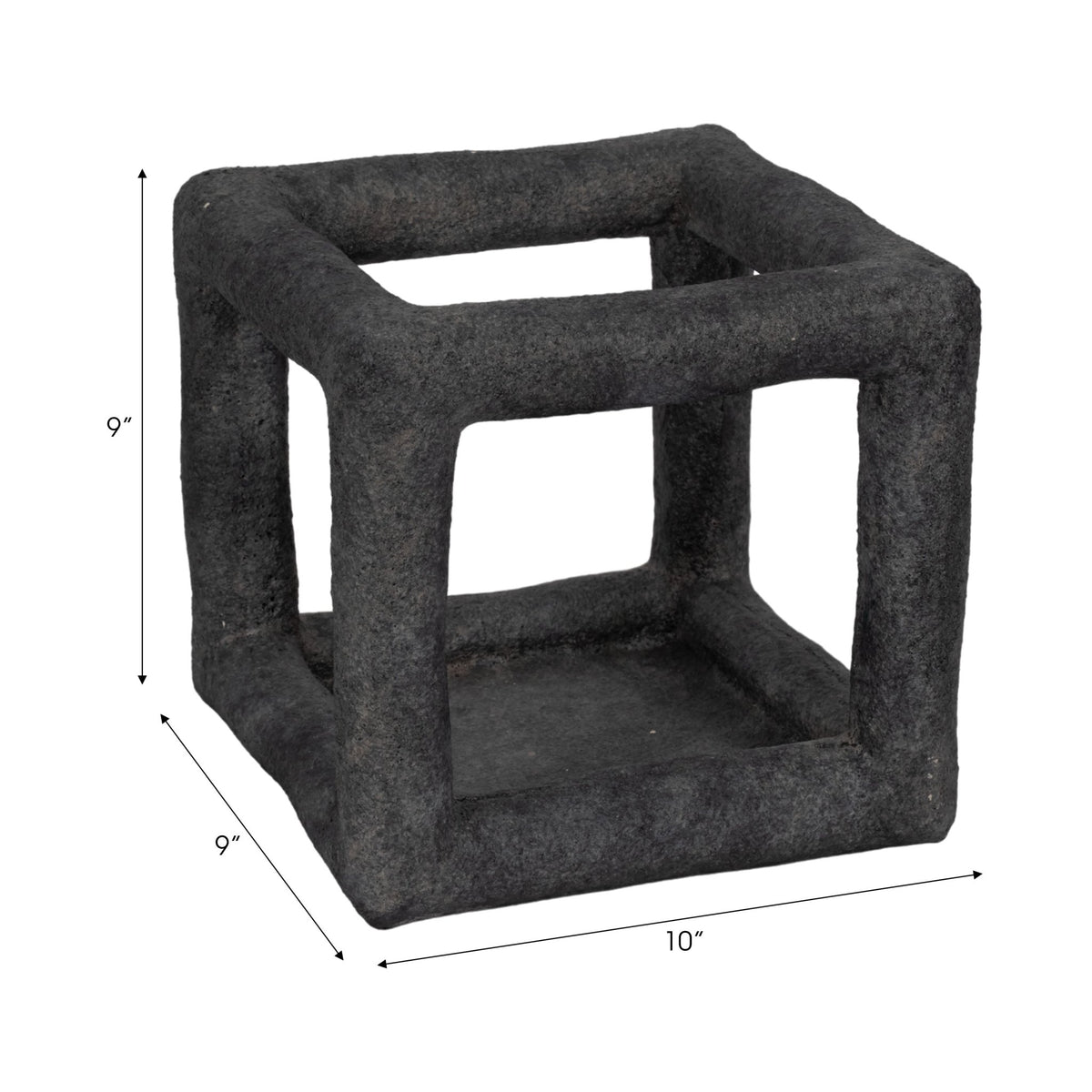 10" Textured Open Square Object, Black Table Decors| Sagebrook Home