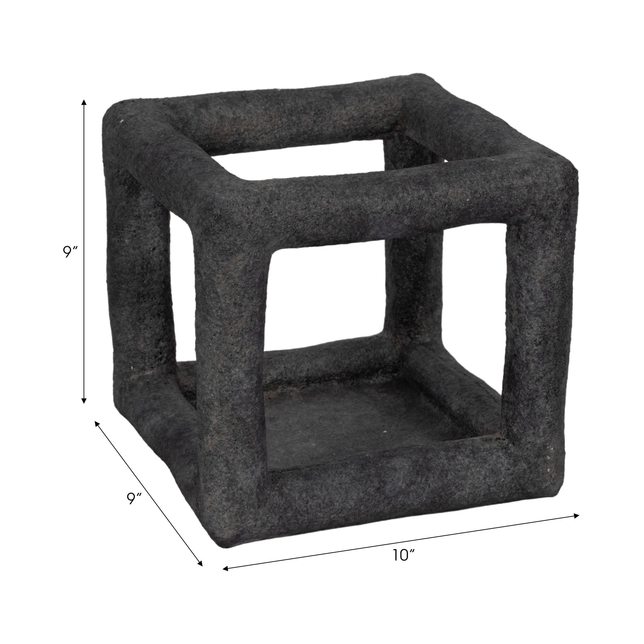 10" Textured Open Square Object, Black Table Decors| Sagebrook Home