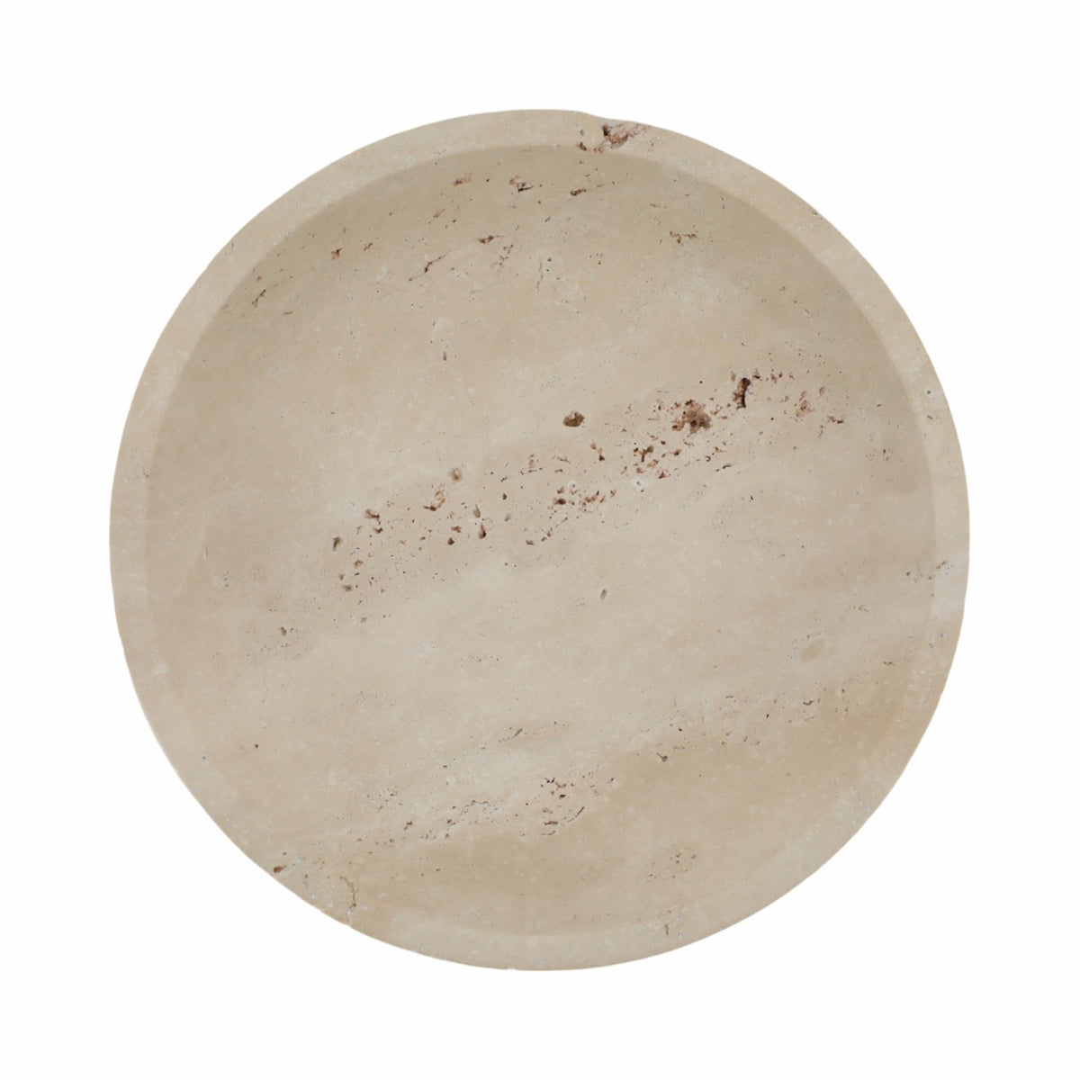 10" TRAVERTINE FOOTED BOWL, TAN Table Decors| Sagebrook Home