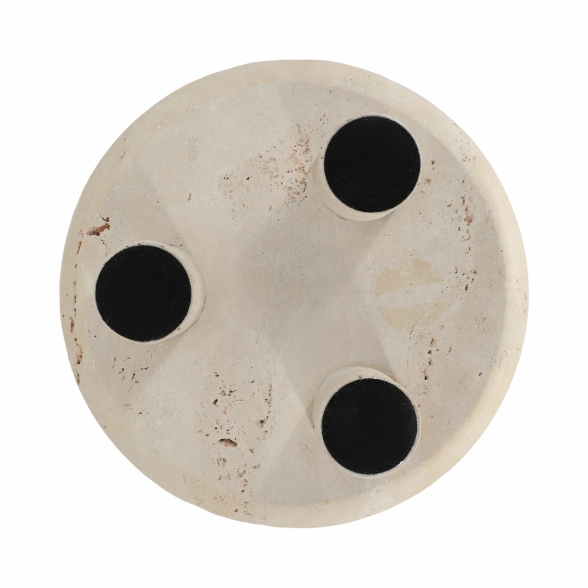 10" TRAVERTINE FOOTED BOWL, TAN Table Decors| Sagebrook Home