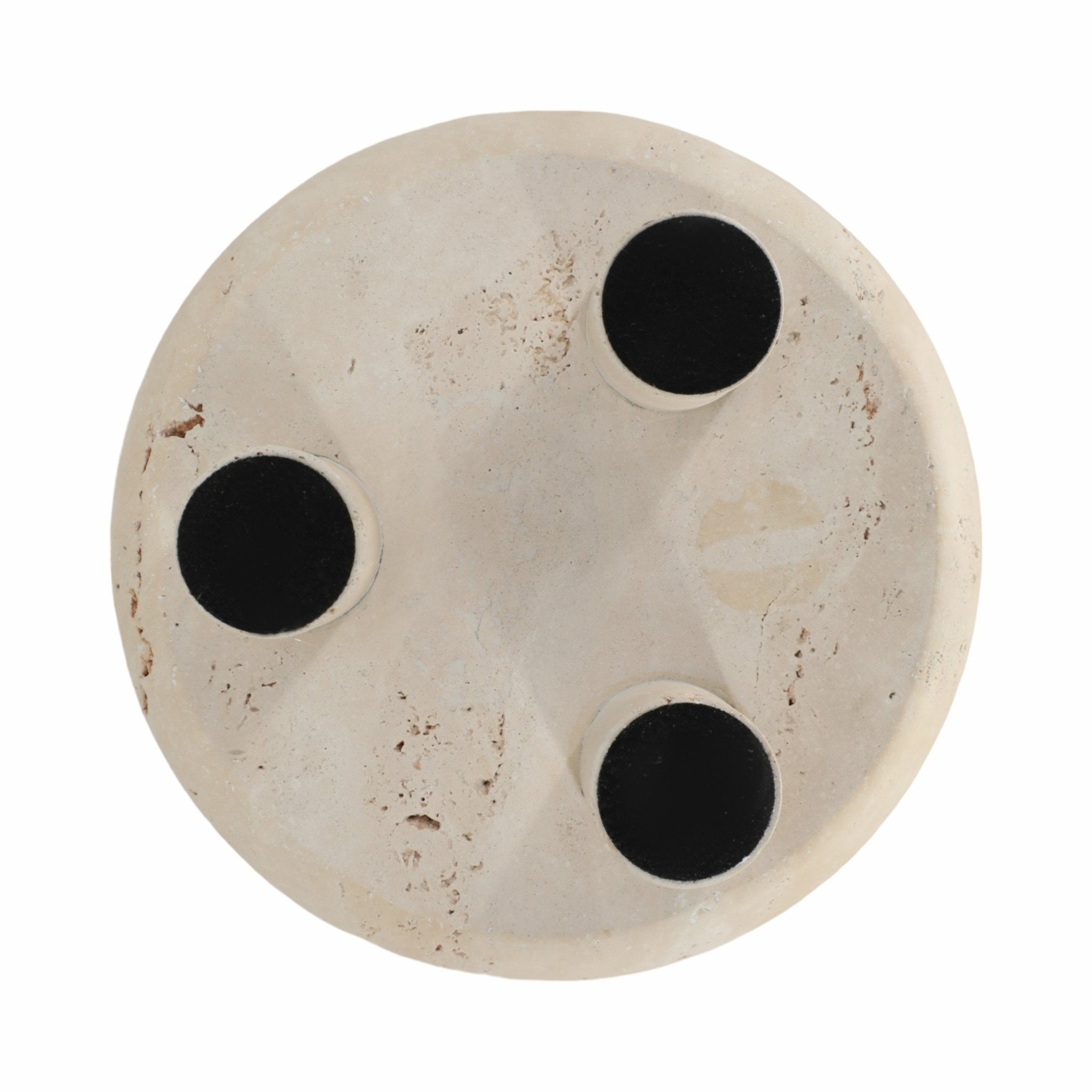 10" TRAVERTINE FOOTED BOWL, TAN Table Decors| Sagebrook Home