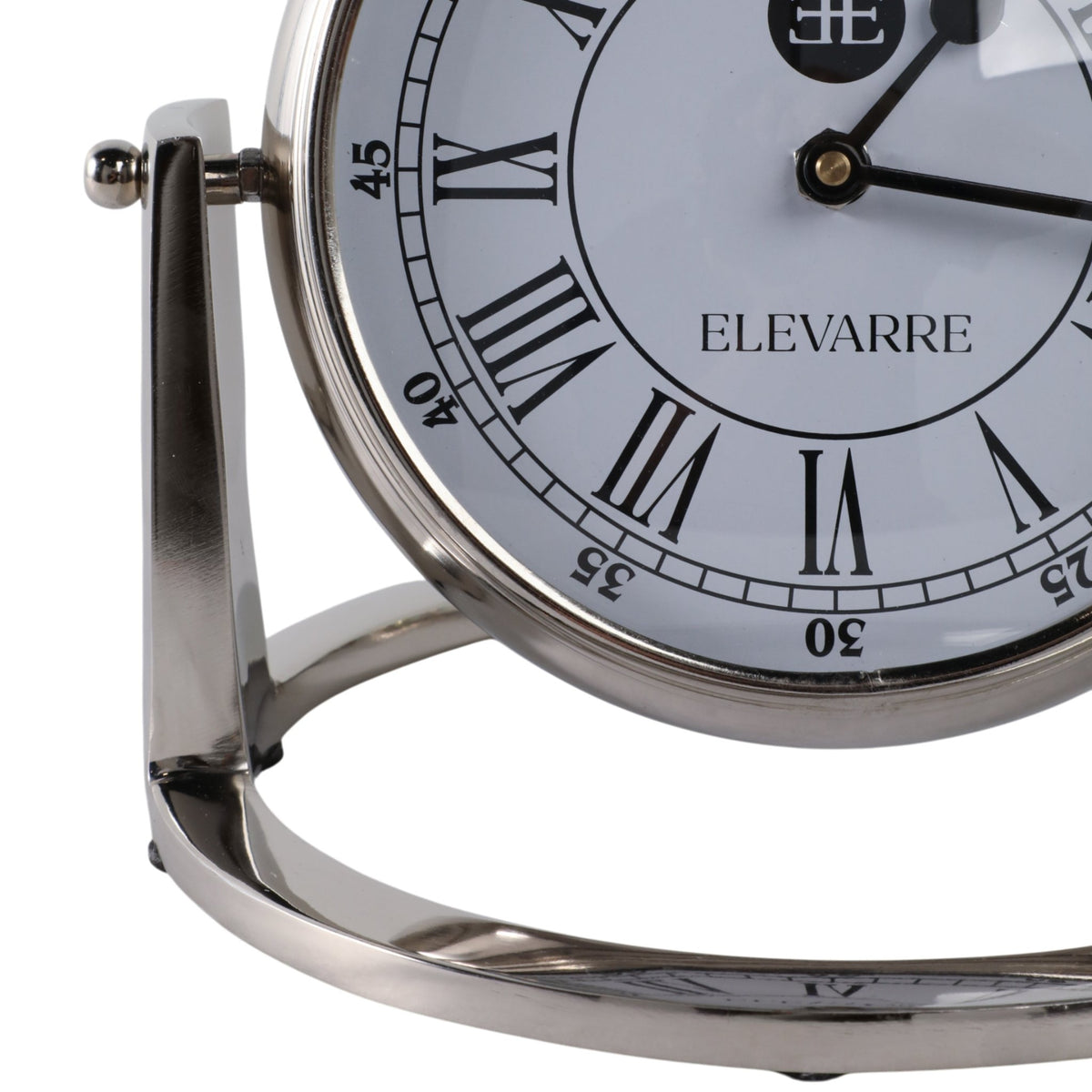 10" Veridian Silver Aluminum Desk Clock Table Decors| Sagebrook Home